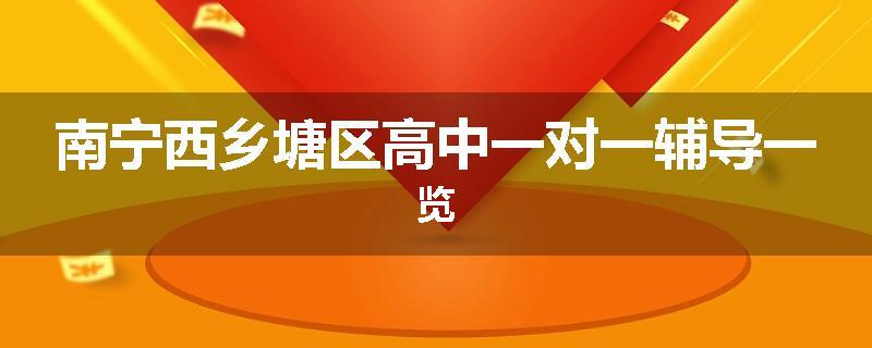 南宁西乡塘区高中一对一辅导一览