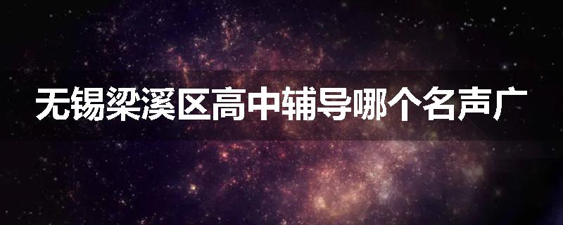 无锡梁溪区高中辅导哪个名声广