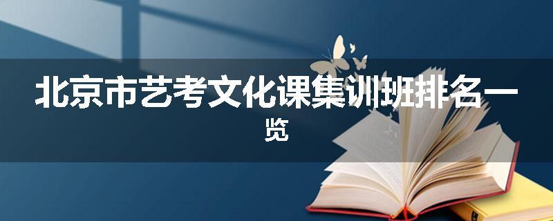 北京市艺考文化课集训班排名一览