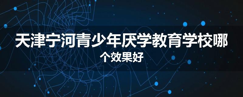天津宁河青少年厌学教育学校哪个效果好