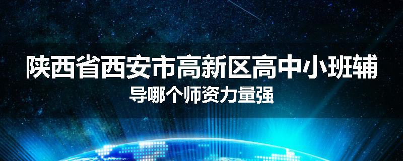陕西省西安市高新区高中小班辅导哪个师资力量强