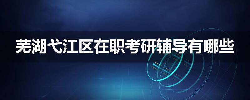 芜湖弋江区在职考研辅导有哪些