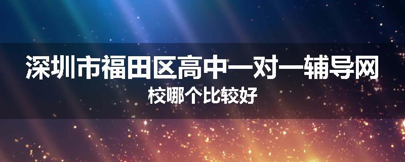 深圳市福田区高中一对一辅导网校哪个比较好