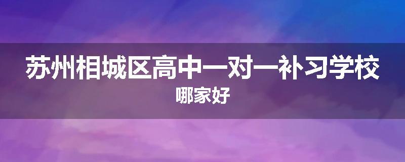 苏州相城区高中一对一补习学校哪家好