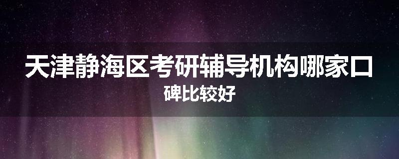 天津静海区考研辅导机构哪家口碑比较好