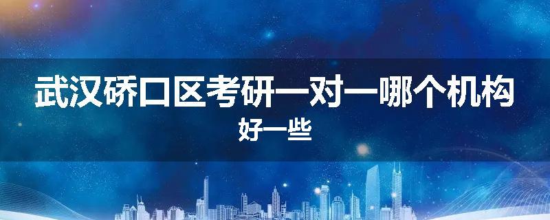 武汉硚口区考研一对一哪个机构好一些