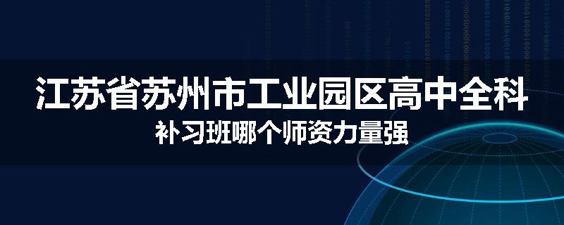 江苏省苏州市工业园区高中全科补习班哪个师资力量强