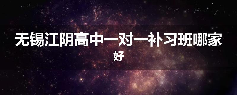 无锡江阴高中一对一补习班哪家好