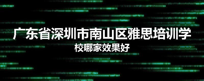 广东省深圳市南山区雅思培训学校哪家效果好