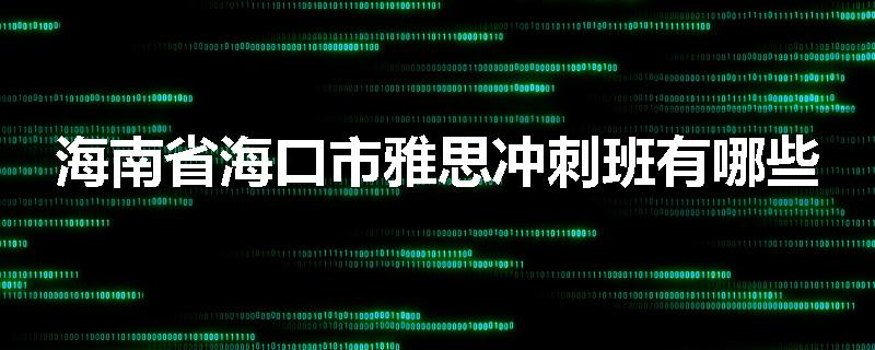海南省海口市雅思冲刺班有哪些