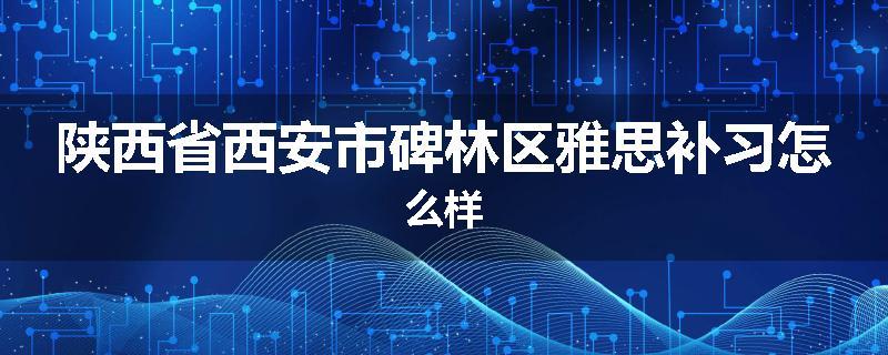 陕西省西安市碑林区雅思补习怎么样