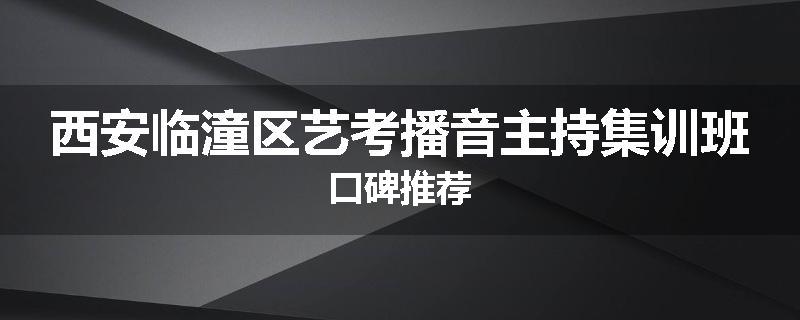 西安临潼区艺考播音主持集训班口碑推荐