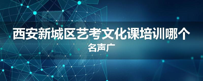 西安新城区艺考文化课培训哪个名声广