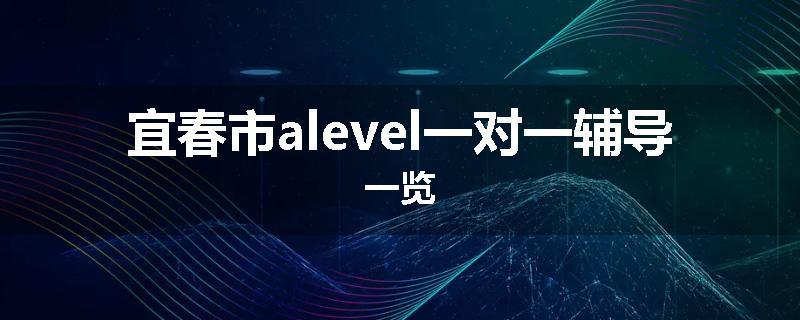 宜春市alevel一对一辅导一览