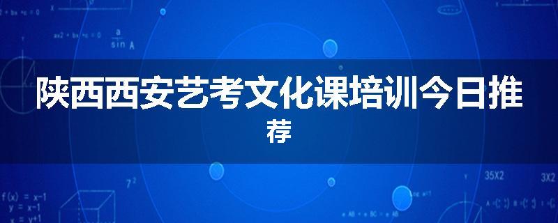 陕西西安艺考文化课培训今日推荐