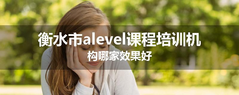 衡水市alevel课程培训机构哪家效果好