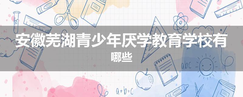 安徽芜湖青少年厌学教育学校有哪些