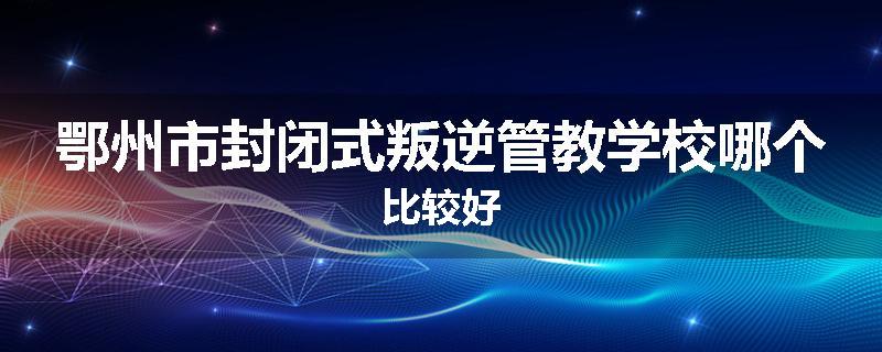 鄂州市封闭式叛逆管教学校哪个比较好