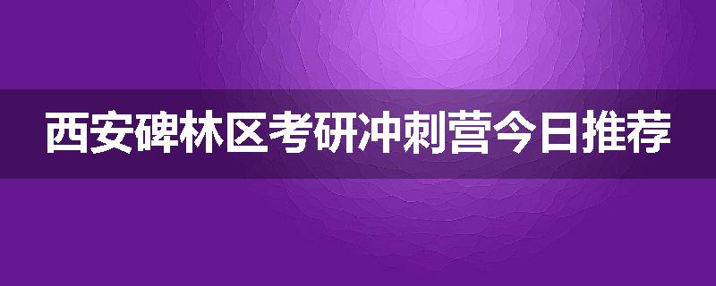 西安碑林区考研冲刺营今日推荐