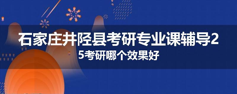 石家庄井陉县考研专业课辅导25考研哪个效果好