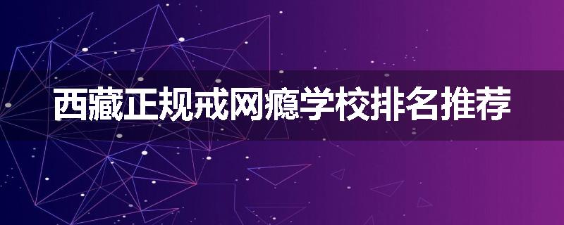 西藏正规戒网瘾学校排名推荐