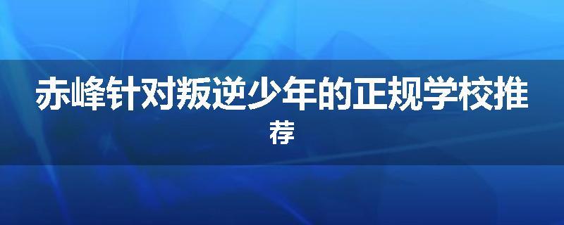 赤峰针对叛逆少年的正规学校推荐