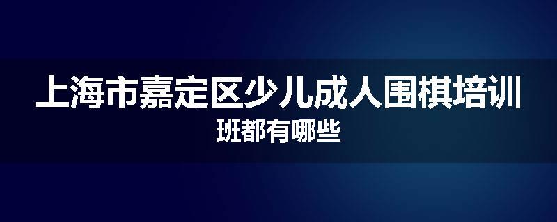 上海市嘉定区少儿成人围棋培训班都有哪些