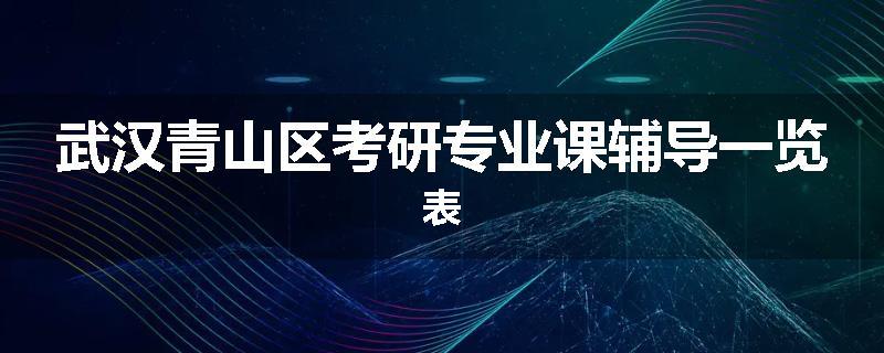 武汉青山区考研专业课辅导一览表