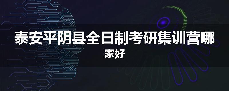 泰安平阴县全日制考研集训营哪家好