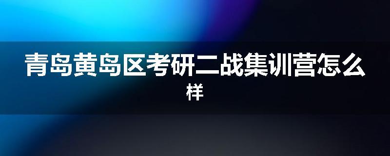 青岛黄岛区考研二战集训营怎么样