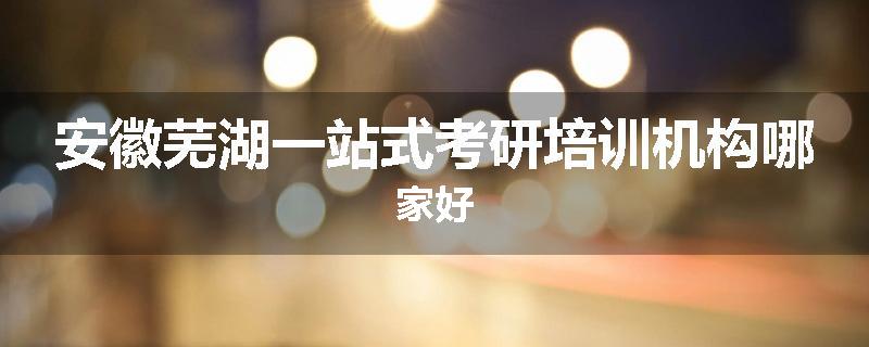 安徽芜湖一站式考研培训机构哪家好