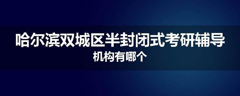 哈尔滨双城区半封闭式考研辅导机构有哪个