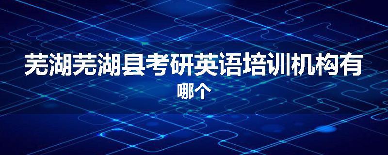 芜湖芜湖县考研英语培训机构有哪个