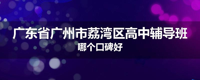 广东省广州市荔湾区高中辅导班哪个口碑好