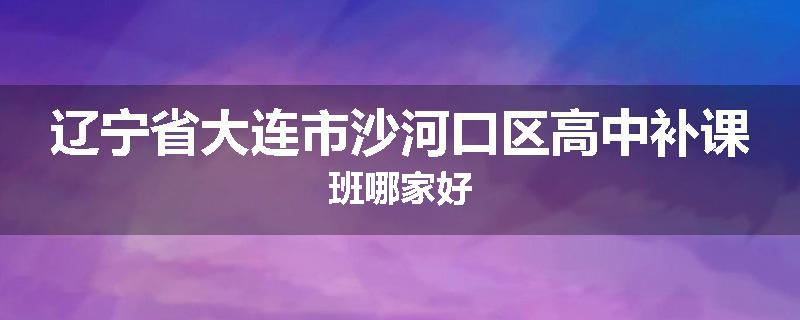辽宁省大连市沙河口区高中补课班哪家好