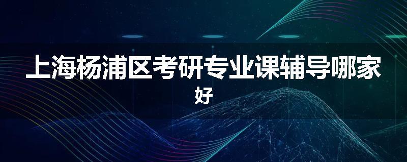 上海杨浦区考研专业课辅导哪家好