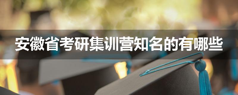 安徽省考研集训营知名的有哪些