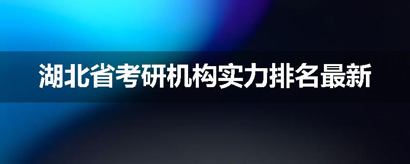 湖北省考研机构实力排名最新