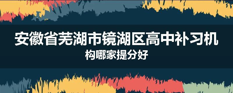安徽省芜湖市镜湖区高中补习机构哪家提分好