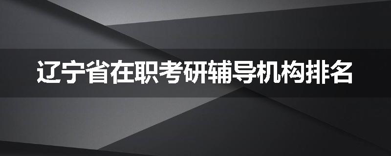 辽宁省在职考研辅导机构排名