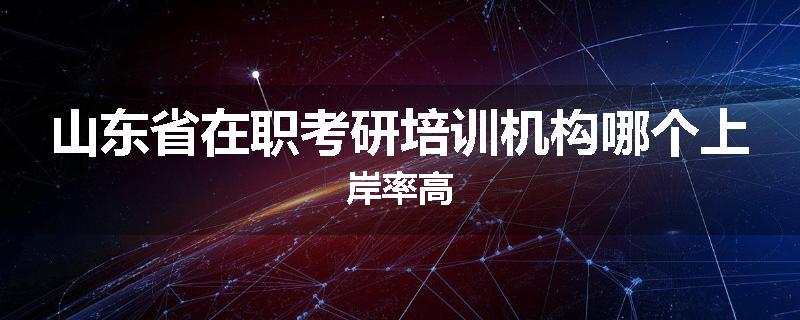 山东省在职考研培训机构哪个上岸率高