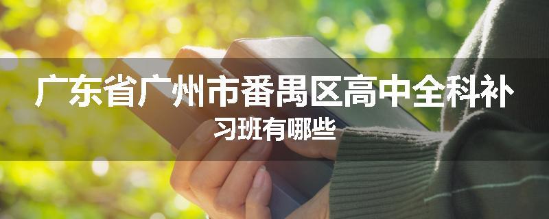 广东省广州市番禺区高中全科补习班有哪些