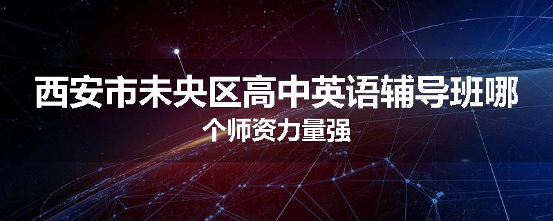 西安市未央区高中英语辅导班哪个师资力量强