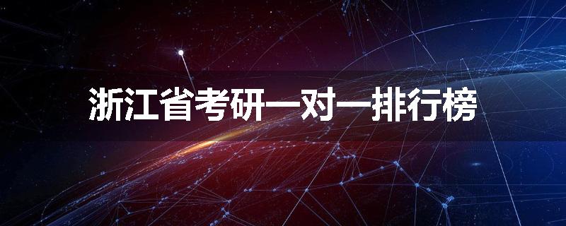 浙江省考研一对一排行榜