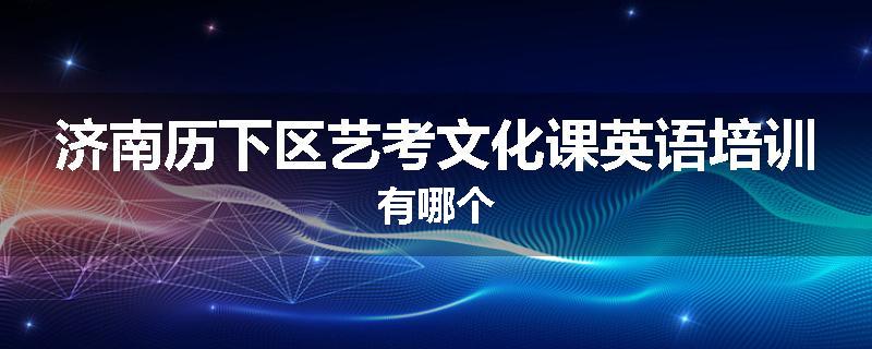 济南历下区艺考文化课英语培训有哪个