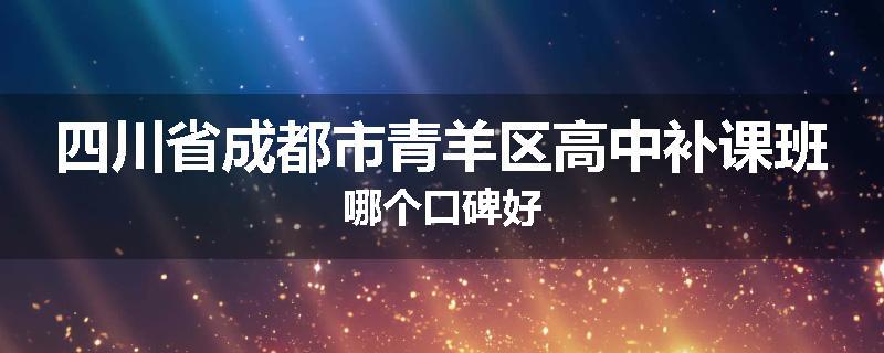 四川省成都市青羊区高中补课班哪个口碑好