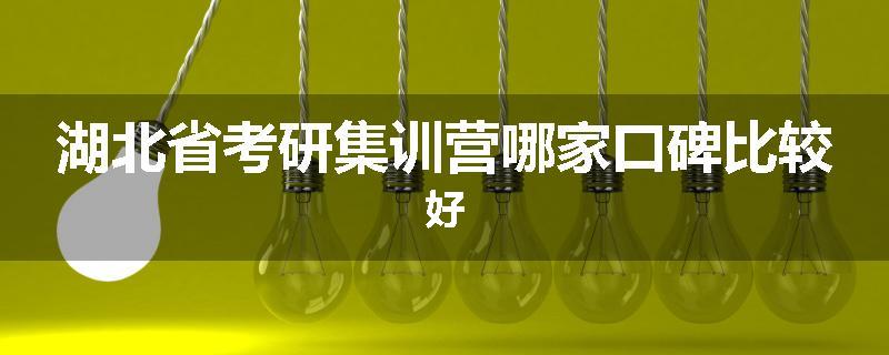 湖北省考研集训营哪家口碑比较好