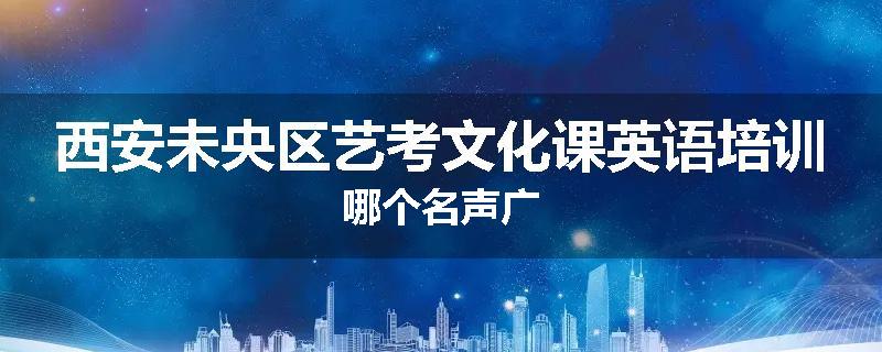 西安未央区艺考文化课英语培训哪个名声广