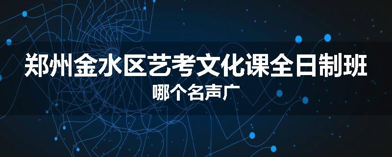 郑州金水区艺考文化课全日制班哪个名声广