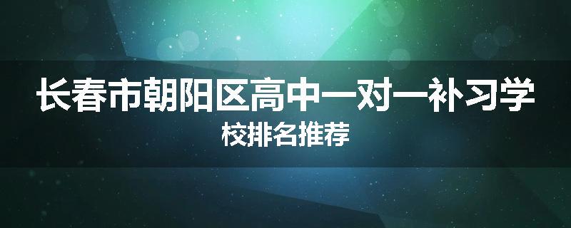 长春市朝阳区高中一对一补习学校排名推荐